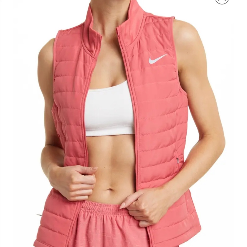 Nike Full Zip Women’s Running Vest Rust Pink